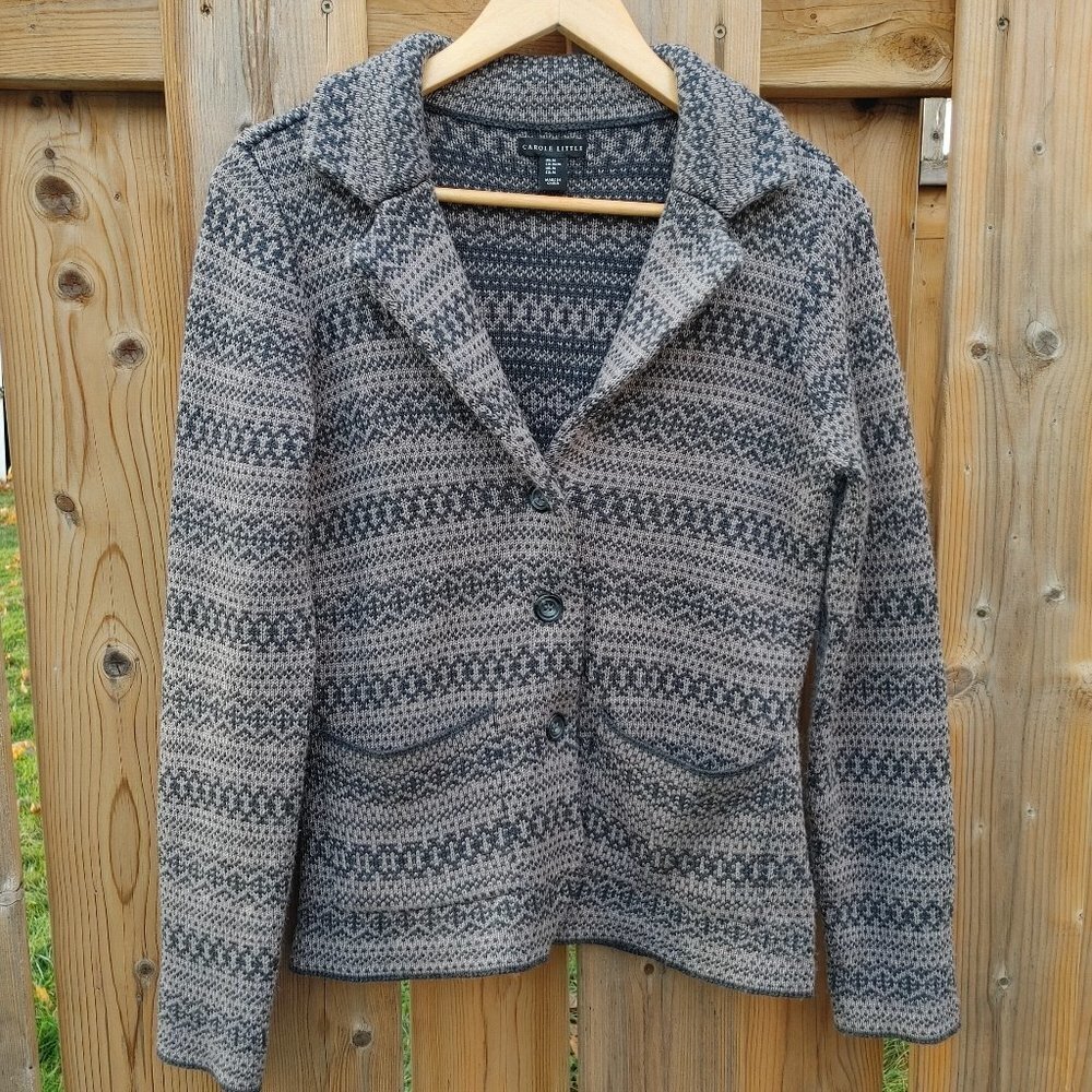 Attractive Carole Little Knit Blazer Medium Merino Wool So SOFT